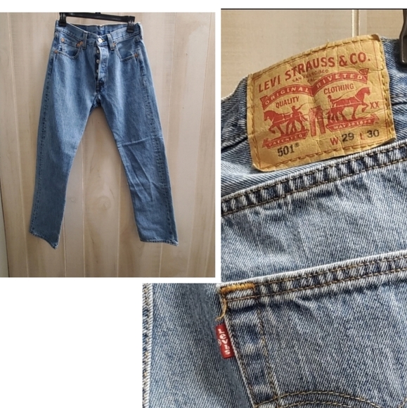 Levi's Denim - Levi's 501 Jeans 90's Straight Leg 5 Button Fly W29 L30